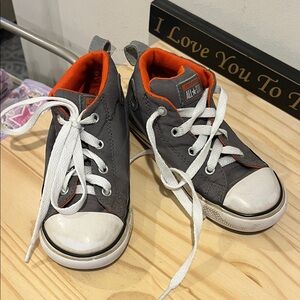 Converse Kids Charcoal and Tangerine Sneakers